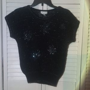 1980's Vintage Jamie Scott black sequin sweater